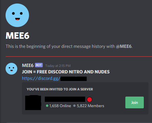 Mee6 now dm's you unsolicited advertisements I guess : r/discordapp