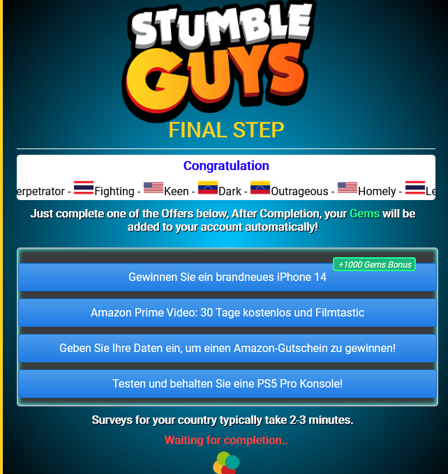GEMME GRATIS STUMBLE GUYS - {FUNZIONANTE 100%} - Overview - Tournament