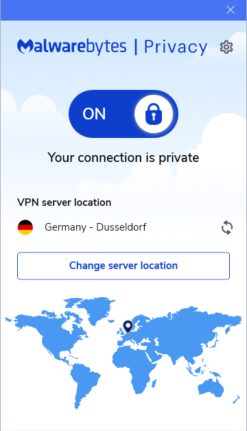 VPN Almanya'da Düsseldorf'a ayarlandı