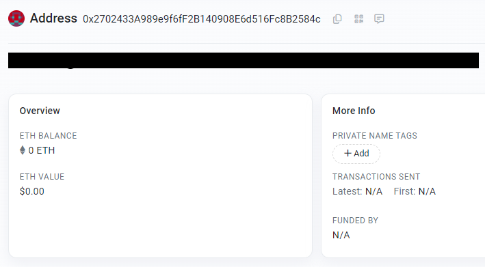 An empty Ethereum account